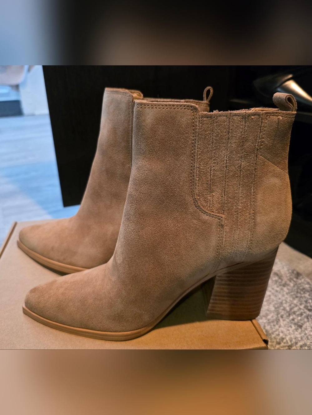 Sold - Marc Fisher Suede Ankle Boots in Taupe Brown